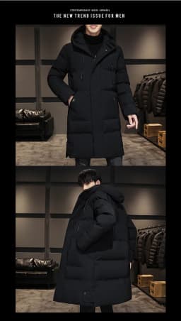 8XL 7XL Men's High Quality Hooded Jacket Black Fashion Winter Jacket Men Brand Clothing New Parka Men Thick Warm Long Coats