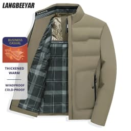 Top Grade Middle-aged Men's Bubble Puffer Parka Jacket Windbreaker Coat Winter Warm Thickened Short Outerwear