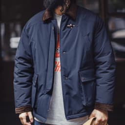 Maden Vintage Men's Safari Cotton Jacket Warm Padded Hunting Jacket Corduroy Collar Barn Coat Windbreaker for Autumn Winter