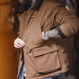 Maden Vintage Men's Safari Cotton Jacket Warm Padded Hunting Jacket Corduroy Collar Barn Coat Windbreaker for Autumn Winter