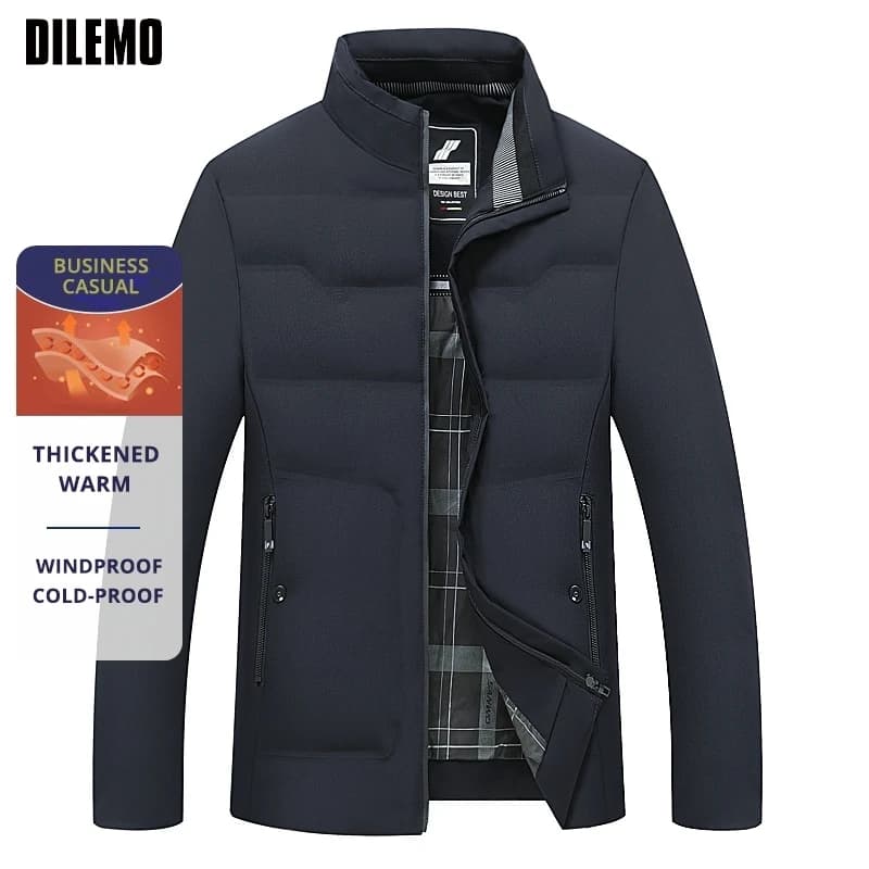 Top Grade Middle-aged Men's Bubble Puffer Parka Jacket Windbreaker Coat Winter Warm Thickened Short Outerwear