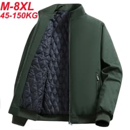 Jacket Coats Men Plus Size 8xl 7xl 6xl Cotton Padded Thicken Warm Windbreaker Male Winter Work Wear Big Large Mens Clothes