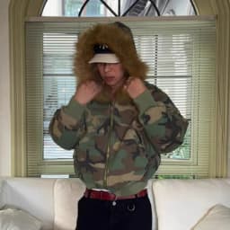 PFHQ Hooded Collar Camouflage Men's Cotton Jacket American Style Reversible Thickened Faux Rabbit Fur Coats Winter New 21P1794