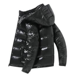 brand White Duck Down Coats Man Winter Fashion Solid Zipper Outwears Thicken Down Jacket Men Casual Hood Shiny Warm Loose Parkas
