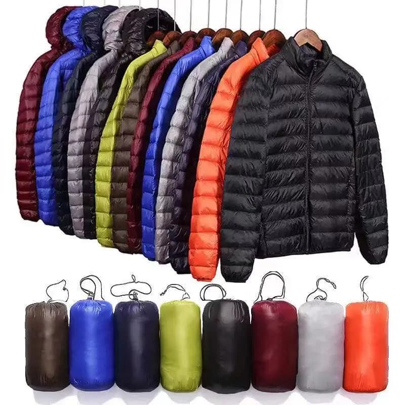 Ultra Light Down Jackets Feather Cotton Hoodie Autumn Winter Men Long Sleeve Zipper Waterproof Lightweight Coat Tops Oversize