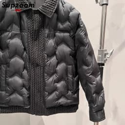 Supzoom New Arrival Top Fashion Casual Splicing Mens Winter Trendy Bread Suit Couple Cotton-padded Jackets And Coats