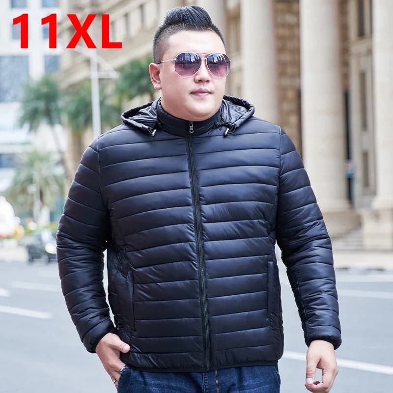 Men's padded jacket winter padded jacket plus size men's jacket loose coat 8XL 10XL 9XL Removable hat winter men 7XL 11XL