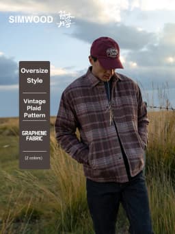 SIMWOOD High Standard 2025 Winter New Washed Vintage Plaid Jackets Men Oversize Anti-static Fabric Puffer Coats