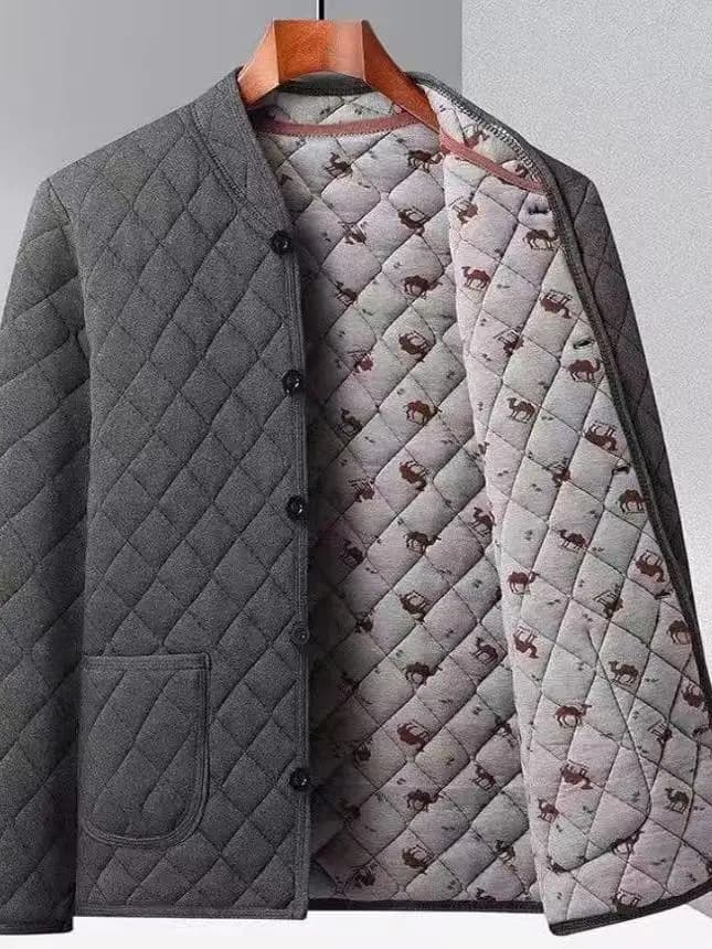 Thickened Winter Cotton Jacket for Elderly Men Warm Fleece Lined Cold Proof Grandpa Style Casual Fashion Urban Loose Fit Coat
