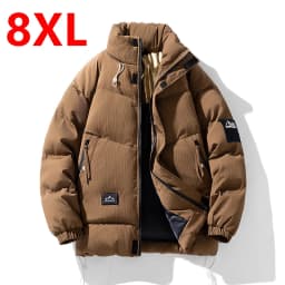 winter warm stand up collar men casual cotton clothes trendy outdoor sports bread clothes plus size 140kg 8xl