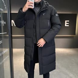 Long Thicken Outwear Parkas Jacket Men Winter Windbreaker Coats Male Clothing Long Jacket Brand Hooded Casual Windproof Parkas