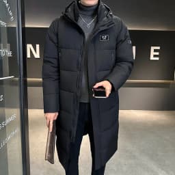 Long Thicken Outwear Parkas Jacket Men Winter Windbreaker Coats Male Clothing Long Jacket Brand Hooded Casual Windproof Parkas