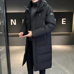 Long Thicken Outwear Parkas Jacket Men Winter Windbreaker Coats Male Clothing Long Jacket Brand Hooded Casual Windproof Parkas