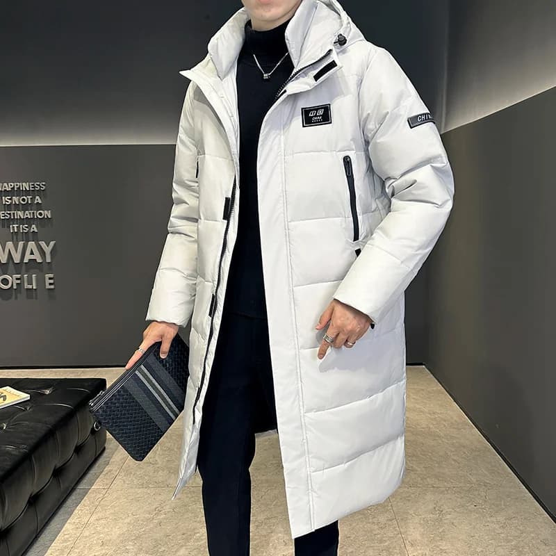 Long Thicken Outwear Parkas Jacket Men Winter Windbreaker Coats Male Clothing Long Jacket Brand Hooded Casual Windproof Parkas