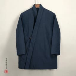 Tang Suit Cotton-Padded Jacket Men Chinese Stylethicken Coat Winter Vintage Solid Color Cotton Linen Outerwear Oriental Parkas