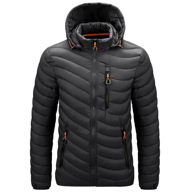 2025 Winter New Men's Lightweight Detachable Hood Cotton Jacket Male Parkas Warm Outdoor Coat Casual Plus Size