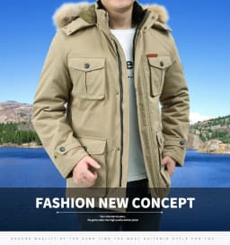 Military Cargo Coat Fur Collar Winter Warm Parkas Casual Cotton Padded Jacket Mens Thick Man Jacket Male Multi-Pocket Men Parka