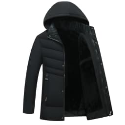 New Fashion Fleece Hooded Winter Coat Men Thick Warm Mens Winter Jacket Windproof Gift For Father Husband Parka Windproof Parkas