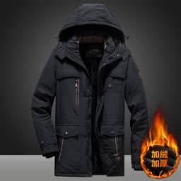 Men Winter Parka Down Jackets Military Windproof Hooded Parka Male Fur Collar Fleece Parkas Men Fashion Casual Thick Jacket