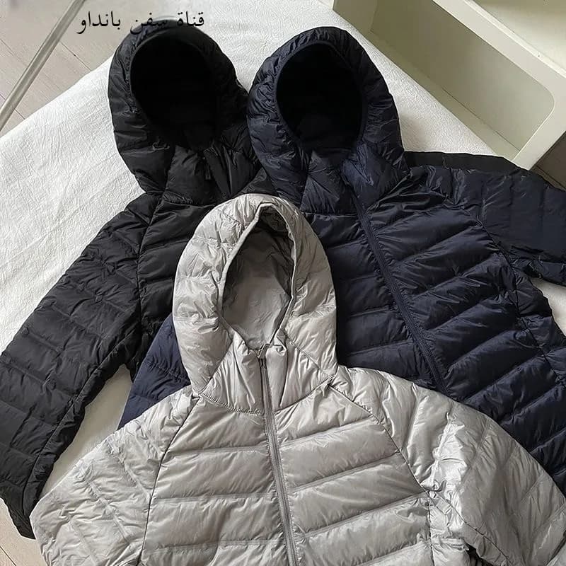 Autumn Winter Men's Seamless Lightweight Hooded down Cotton Jacket Outerwear Trendy Youth Casual Warm Polyester Fiber