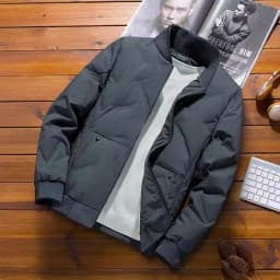 Lightweight Padded Cotton Jacket Men's Autumn Winter High End Casual Baseball Collar Pilot Coat Fashion Urban Style Long Sleeve