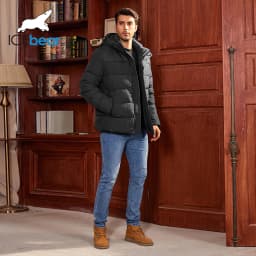 ICEbear 2024 Men's Winter Jacket with Zipper Filling Regular Fashion Padded Men's jackets MWD4287I