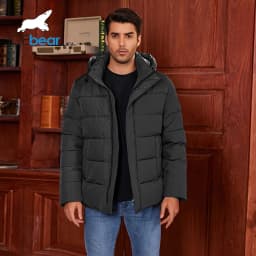 ICEbear 2024 Men's Winter Jacket with Zipper Filling Regular Fashion Padded Men's jackets MWD4287I