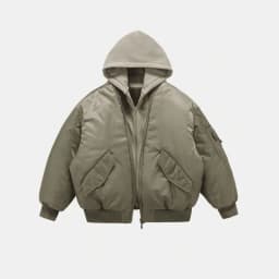 Mens Jacket Harajuku American Aviator Hooded Cotton Bomber Winter Thick Warm Fake Two Piece Streetwear Casual Fashion Coat New