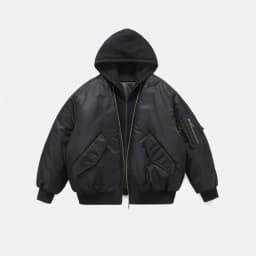Mens Jacket Harajuku American Aviator Hooded Cotton Bomber Winter Thick Warm Fake Two Piece Streetwear Casual Fashion Coat New