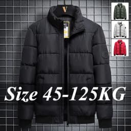 Plus Size Men's Casual Parkas Coat M-8XL Thickened Padded Jacket Fall Winter Cotton-padded Coat Black Green Whiite Male Clothing