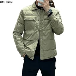 2026 Fashion Winter Warm Men Cotton Jacket Loose Casual Flip Collar Male Jacketcoat High Quality Solid Casual Multi-Pocket Parka