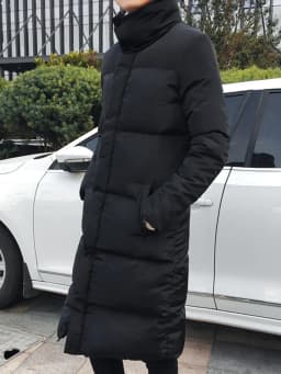 Korean Fashion Black Cotton Long Padded Parkas Coats Male 2025 Winter Casual Thicken Warm Puffer Jacket Men