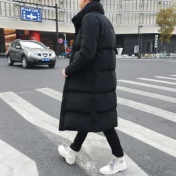 Korean Fashion Black Cotton Long Padded Parkas Coats Male 2025 Winter Casual Thicken Warm Puffer Jacket Men
