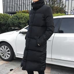 Korean Fashion Black Cotton Long Padded Parkas Coats Male 2025 Winter Casual Thicken Warm Puffer Jacket Men