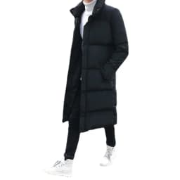 Korean Fashion Black Cotton Long Padded Parkas Coats Male 2025 Winter Casual Thicken Warm Puffer Jacket Men