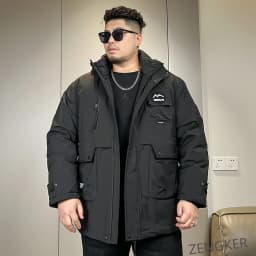 Big size winter loose hooded Parkas waterproofing clothing men's workwear casual pocket thickened 10xl 160kg jackets for men