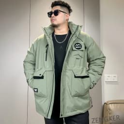Big size winter loose hooded Parkas waterproofing clothing men's workwear casual pocket thickened 10xl 160kg jackets for men