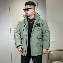 Big size winter loose hooded Parkas waterproofing clothing men's workwear casual pocket thickened 10xl 160kg jackets for men
