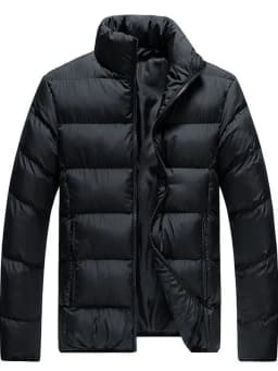 Men's Thickened Fleece Lined Cotton Jacket Winter Workwear Jacket Warmth Padded Coat Casual Style Zipper Closure Long Sleeve
