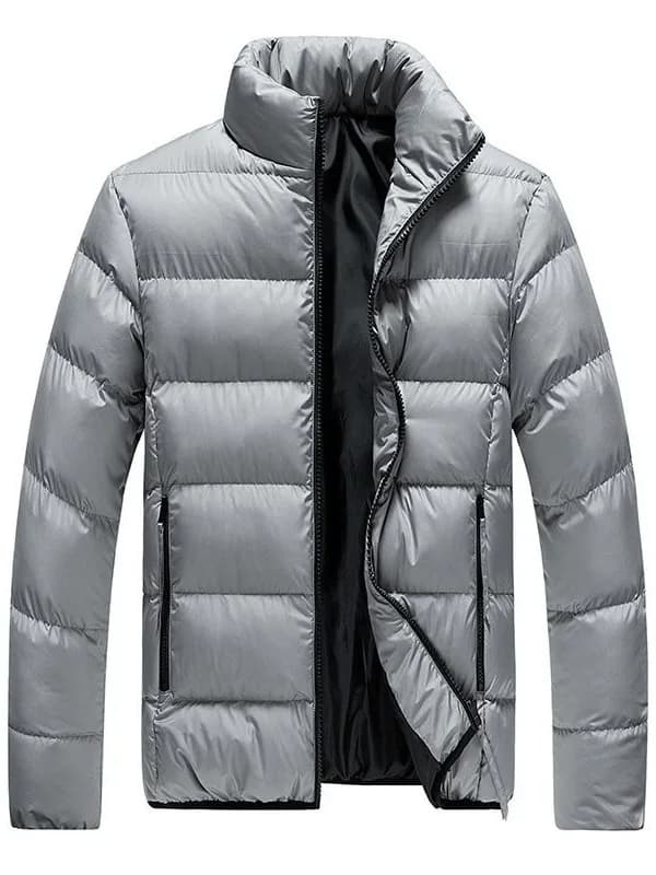 Men's Thickened Fleece Lined Cotton Jacket Winter Workwear Jacket Warmth Padded Coat Casual Style Zipper Closure Long Sleeve