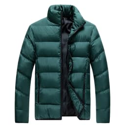 Men's Thickened Cotton Jacket Casual Warm Stand Collar Anti-H Cold Padded Coat Long Sleeve Polyester Filling CleanFit Style