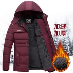 2026 New Fashion Fleece Hooded Winter Coat Men Thick Warm Mens Winter Jacket Windproof Gift For Father Husband Parka