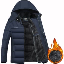 2026 New Fashion Fleece Hooded Winter Coat Men Thick Warm Mens Winter Jacket Windproof Gift For Father Husband Parka