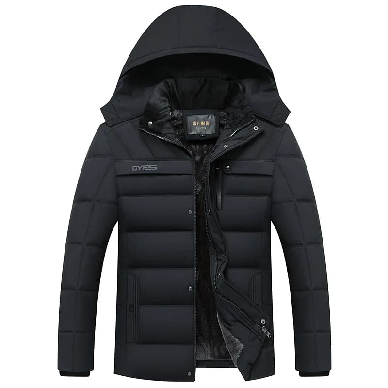 2026 New Fashion Fleece Hooded Winter Coat Men Thick Warm Mens Winter Jacket Windproof Gift For Father Husband Parka