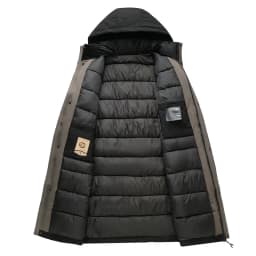 Business Parka Winter Fleece Long Jacket with Hood Windbreaker Mens Coats Casual Thicken Warm Men Long Outwear Clothing Overcoat