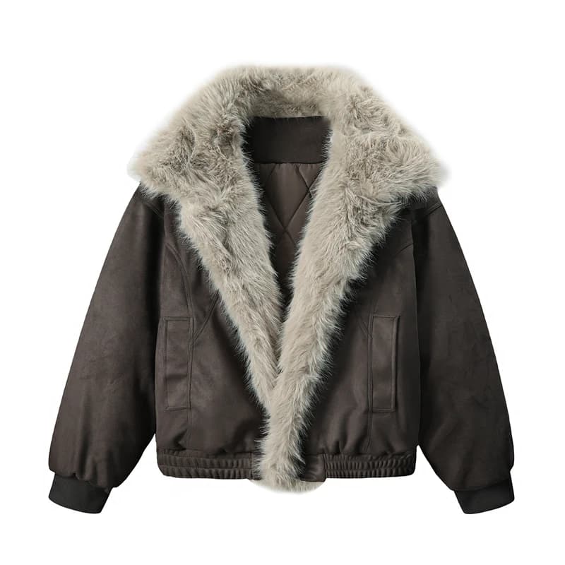 New Loose Hooded Cotton Jacket Punk Fur Collar Jacket Couple Casual Short Coat Winter Warm Clothing Men Women Retro Clothes