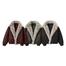 New Loose Hooded Cotton Jacket Punk Fur Collar Jacket Couple Casual Short Coat Winter Warm Clothing Men Women Retro Clothes
