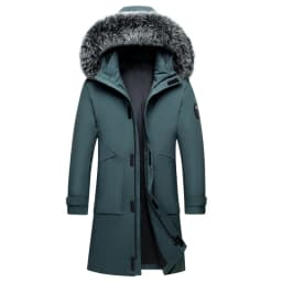 Men's Fleece-lined Thickened Jacket Casual Parka Outdoor Warm Fur Collar Windproof Waterproof Jacket Men's New Jacket Winter