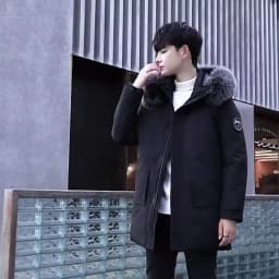 Men's Fleece-lined Thickened Jacket Casual Parka Outdoor Warm Fur Collar Windproof Waterproof Jacket Men's New Jacket Winter