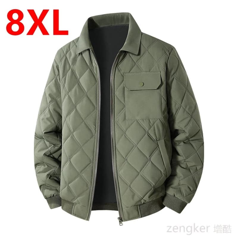 Plus Size Men's Winter Padded Jackets - Thick Quilted Baseball Collar Coats Warm Cotton-padded Outerwear for Fall & Winter
